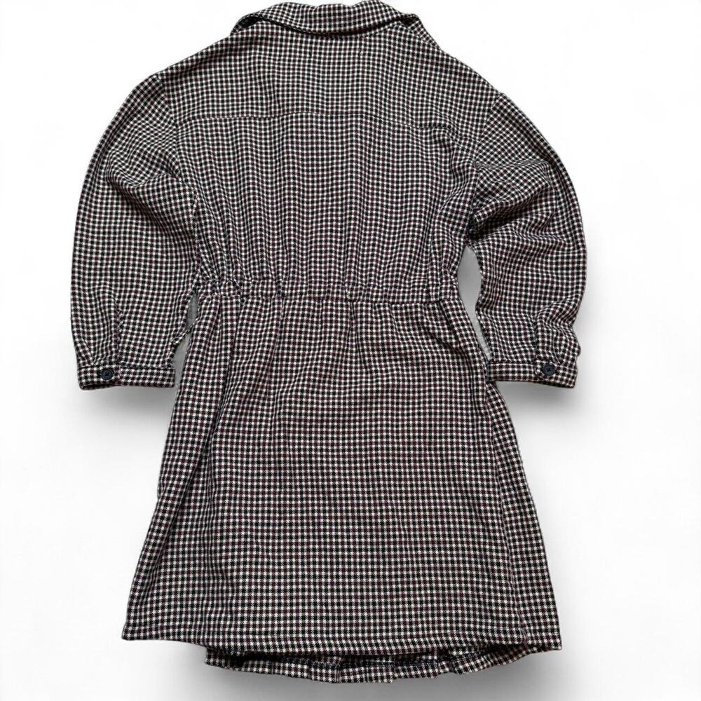 Zara Girls Maroon Houndstooth Pleated Dress 9 - Picture 7 of 10